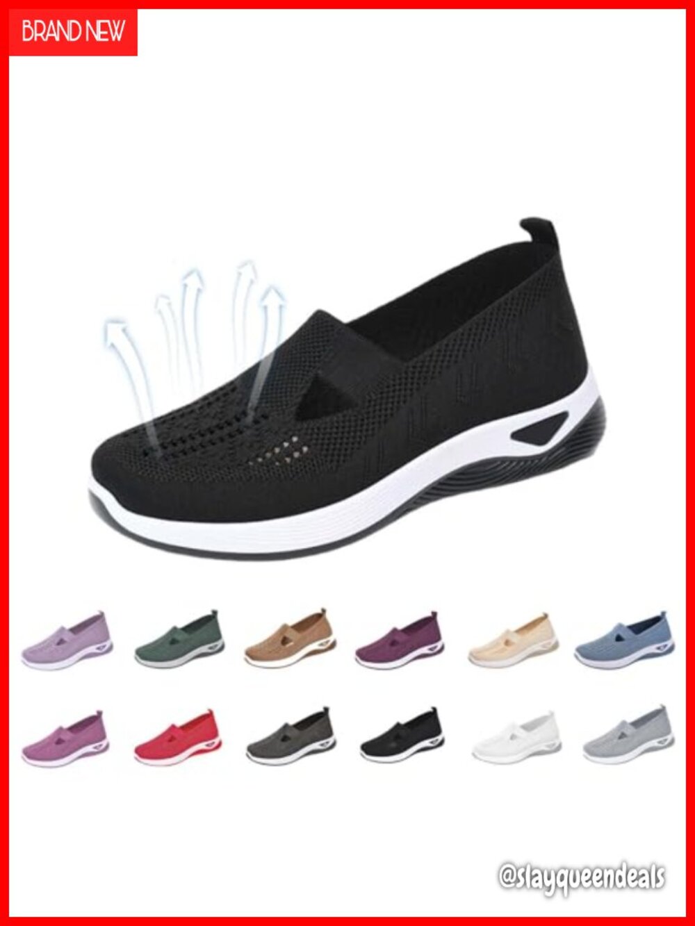 Orthopedic Slip On Sneakers Wide Width Breathable Walking Shoes Women